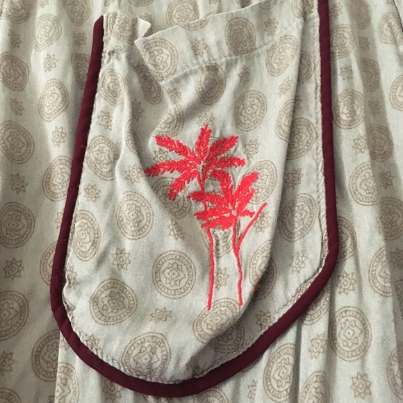 RAGDOLL Los Angeles Viscose Burgundy + Taupe Pyjama Style Pants L - Picture 3 of 5